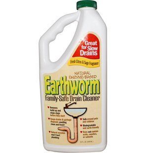 Earthworm, Средство очистки стоков, безопасное для семьи, свежий аромат цитрусовых и шалфея, 32 жидк. унц. (946 мл) ETW-00100 фото