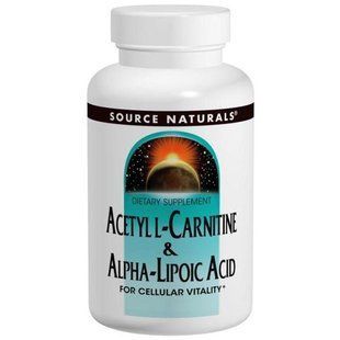 Source Naturals, Ацетил-L-карнітин та альфа-ліпоєва кислота, 650 мг, 60 таблеток SNS-01799 фото