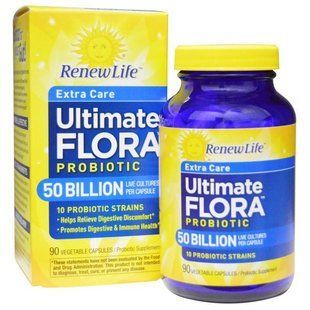 Renew Life, Ultimate Flora Probiotic, 50 Billion, 90 Veggie Caps REN-15669 фото