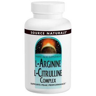Source Naturals, Комплекс L-аргініну та L-цитруліну, 1000 мг, 120 таблеток SNS-02043 фото