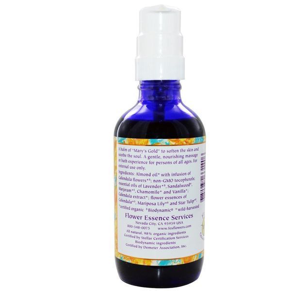 Flower Essence Services, Средство по уходу с календулой, цветочное масло, 4 жидких унции (120 мл) FES-33140 фото