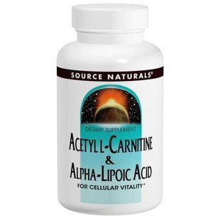 Source Naturals, Ацетил-L-карнітин та альфа-ліпоєва кислота, 650 мг, 120 таблеток SNS-01800 фото