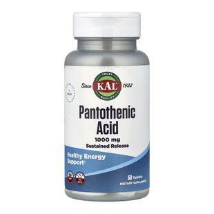 Pantothenic Acid Sustained Release 1000mg - 50 tabs 2023-10-7025 фото