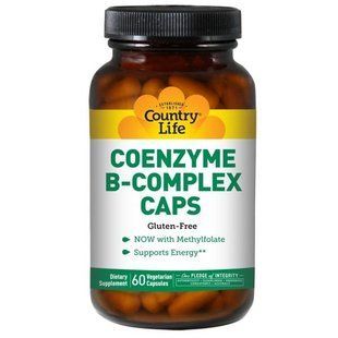 Country Life, Ферментный комплекс витаминов B в капсулах, 60 вегетарианских капсул CLF-06418 фото