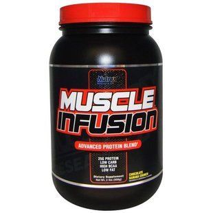 Nutrex Research Labs, Энергия мышц, усовершенствованная протеиновая смесь, шоколад + банан, с кусочками печенья, 2 фунта (908 г) NRX-00052 фото