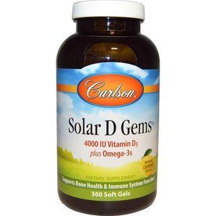 Carlson Labs, Solar D Gems, с натуральным лимонным вкусом, 360 желатиновых капсул CAR-01483 фото