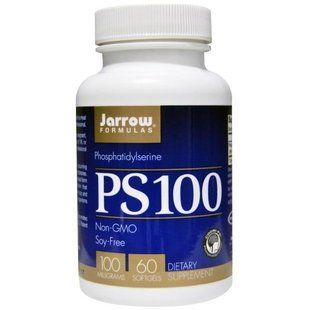 Jarrow Formulas, PS 100, Фосфатидилсерин, 100 мг, 60 гелевых капсул JRW-16006 фото