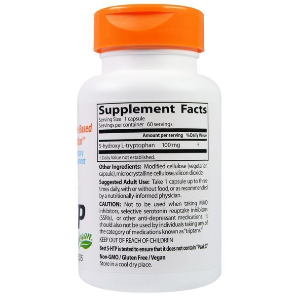 Doctors Best, Best 5-HTP, 100 мг, 60 капсул вегетаріанських DRB-00077 фото
