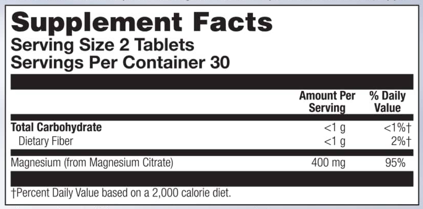 Magnesium Citrate 400mg - 60 tabs (Повреждена банка) 2024-11-0300 фото