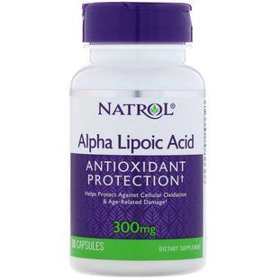 Альфа-ліпоєва кислота, Natrol, 300 мг, 50 капсул NTL-00312 фото