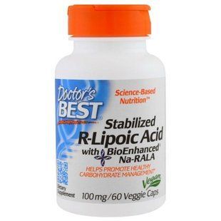 Doctors Best, Best Stabilized R-Lipoic Acid, 100 мг, 60 рослинних капсул DRB-00123 фото