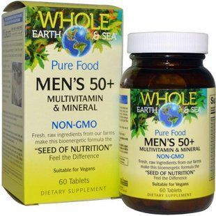 Natural Factors, Пищевая добавка Непочатое море и земля, мультивитаминный и минеральный комплекс для мужщин от 50, 60 таблеток NFS-35503 фото