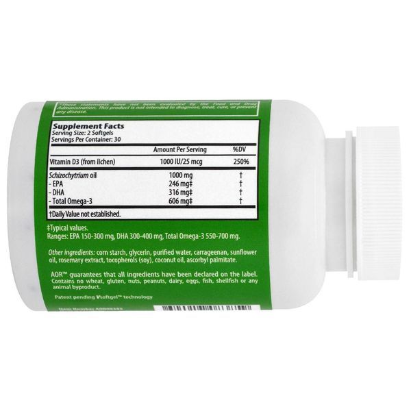 Advanced Orthomolecular Research AOR, Omega 3 + D3, 60 Softgels AOR-08385 фото