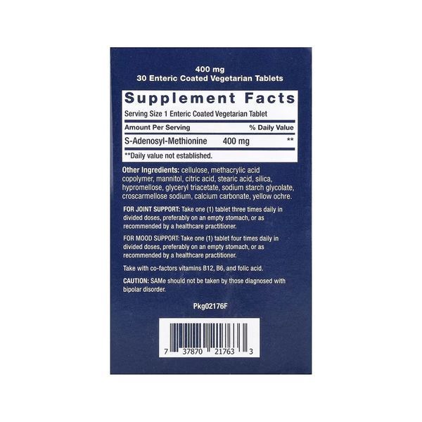 SAMe 400 mg - 30 tabs 2023-10-6824 фото