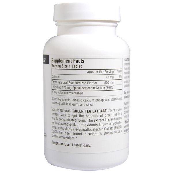 Source Naturals, Экстракт зелёного чая, 500 мг, 120 таблеток SNS-01846 фото