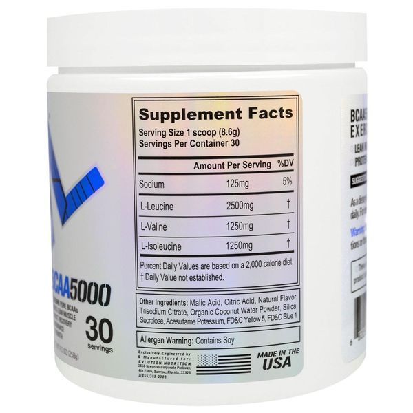EVLution Nutrition, BCAA 5000, Лимон і Лайм, 9,1 унції (258 м) EVL-55281 фото