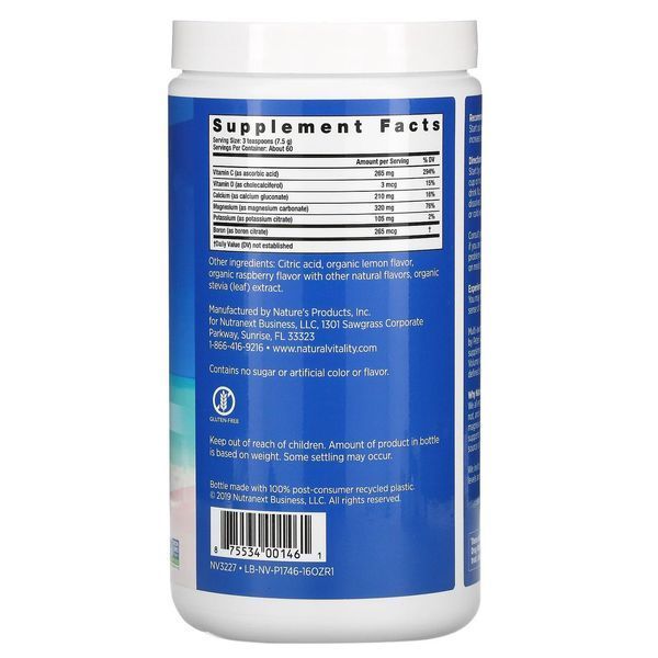 Natural Vitality, Natural Calm плюс кальцій, оригінальний Малина і лимон (454 г) PTG-00146 фото