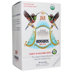 J&R Port Trading Co., Pure Rooibos Red Tea (Настоящий красный чай ройбуш), без кофеина, 40 пакетиков, 100 г PTC-00004 фото