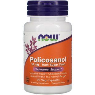Now Foods, Policosanol, 10 мг, 90 капсул вегетаріанських NOW-01823 фото