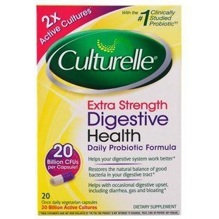 Culturelle, Додаткова сила, здоров'я системи травлення, щоденна формула з пробіотиками, 20 капсул у рослинній оболонці для прийому CTL-40035 фото