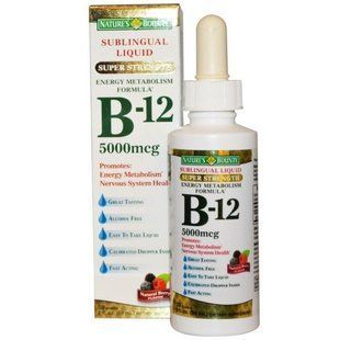 Natures Bounty, Sublingual Liquid, B12, 5,000 mcg, 2 fl oz (59 ml) NRT-18187 фото