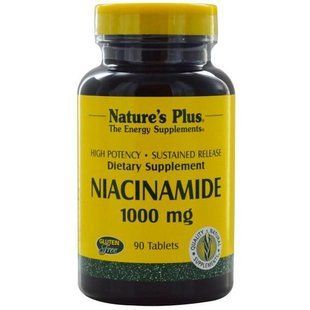 Natures Plus, Ниацинамид, 1000 мг, 90 таблеток NAP-01930 фото