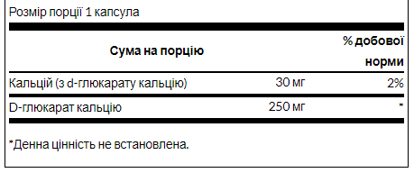 Calcium D-Glucarate - 60caps 100-99-1597820-20 фото