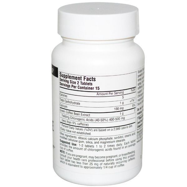 Source Naturals, Екстракт зеленої кави, 500 мг, 30 таблеток SNS-01870 фото