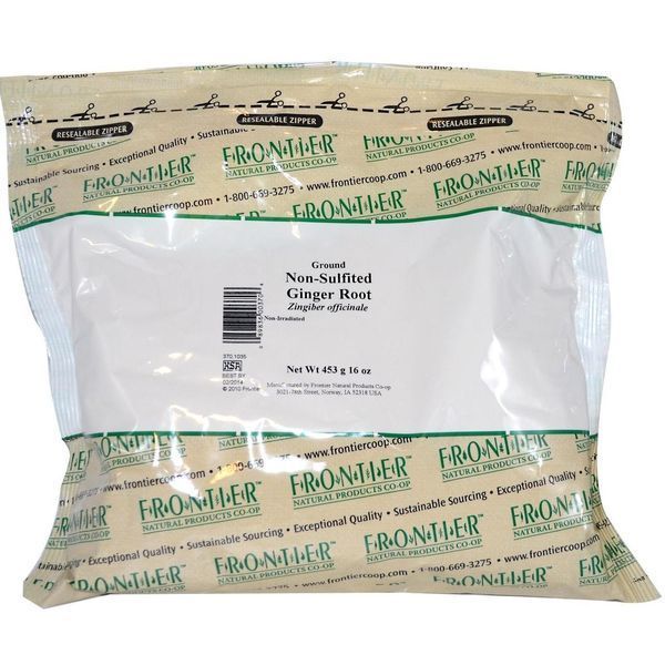 Frontier Natural Products, Мелений несульфитированный корінь імбиру, 16 унцій (453 р) FRO-00370 фото