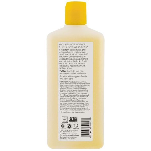 Andalou Naturals, Шампунь, бриллиантовый блеск, подсолнечник и цитрус, 11,5 жидких унций (340 мл) ADN-00202 фото