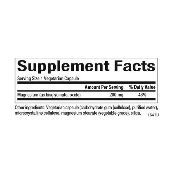 Magnesium Bisglycinate 200mg - 120 vcaps 2023-10-3820 фото