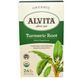 Alvita Teas, Turmeric Root, Organic, Caffeine Free, 24 Tea Bags, 1.27 oz (36 g) ALV-03919 фото 1