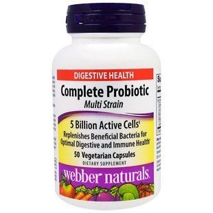 Webber Naturals, Повноцінний пробіотик, пробіотик з декількох штамів, 5 мільярдів активних бактерій, 50 капсул у рослинній WBR-03138 фото
