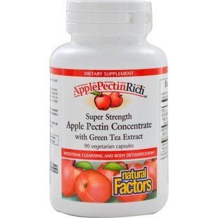 Natural Factors, ApplePectinRich, супер сильный концентрат яблочного пектина, 90 растительных капсул NFS-04526 фото