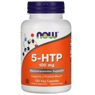 Now Foods, 5-HTP, 100 мг, 120 капсул у рослинній оболонці NOW-00106 фото