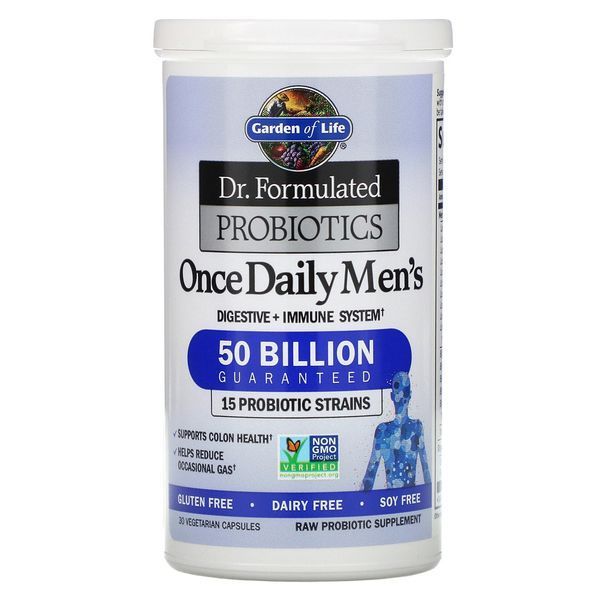 Пробіотики для чоловіків, Garden of Life, Dr. Formulated Probiotics, 50 мільярдів бактерій 30капс. GOL-11829 фото