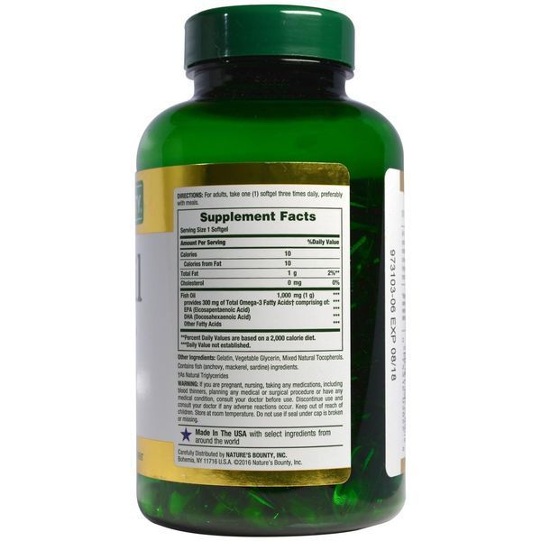 Natures Bounty, Fish Oil, 1,000 mg, 145 Rapid Release Softgels NRT-03822 фото