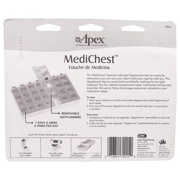 Apex, MediChest, Органайзер для вітамінів та ліків APX-70015 фото