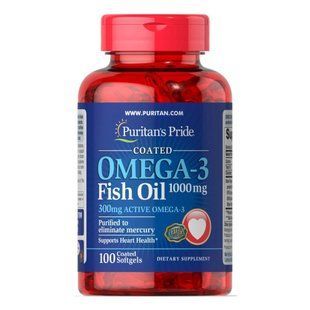 Omega-3 Fish Oil 1000 mg (300 mg Active Omega-3) - 100 Softgels 100-96-4027083-20 фото