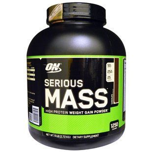 Optimum Nutrition, Serious Mass,High Protein Gain Powder, Chocolate, 6 lbs (2.72 kg) OPN-02299 фото