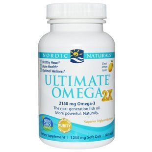 Nordic Naturals, Ultimate Omega 2x, Lemon, 60 Count NOR-02150 фото