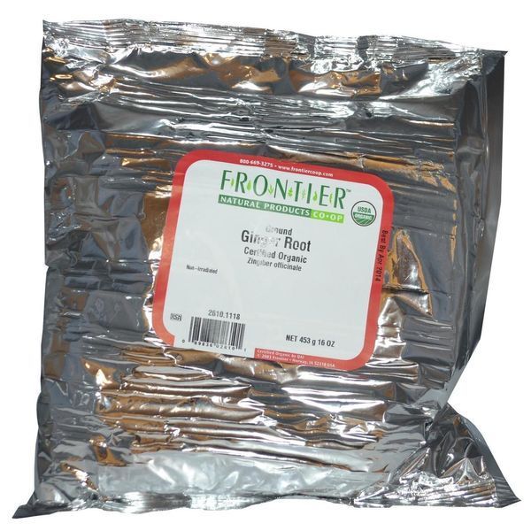 Frontier Natural Products, Органічний корінь імбиру в порошку, 16 унцій (453 р) FRO-02610 фото