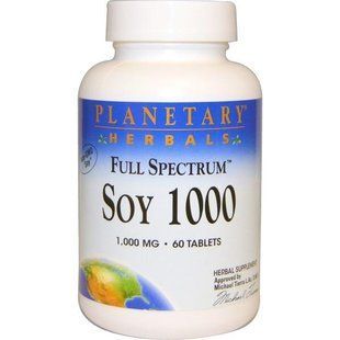 Planetary Herbals, Соя-1000 полного спектра, 1000 мг, 60 таблеток PTF-10351 фото