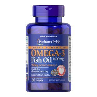 Triple Strength Omega-3 Fish Oil 1400mg - 60 softgels 100-74-4903484-20 фото
