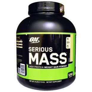 Optimum Nutrition, Порошок Serious Mass з високим вмістом білка для набору ваги, зі смаком ванілі, 2,72 кг OPN-02300 фото