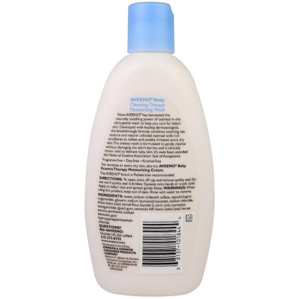 Aveeno, Очищающий и увлажняющий детский гель для душа, без запаха, 8 жидких унций (236 мл) AVO-01844 фото