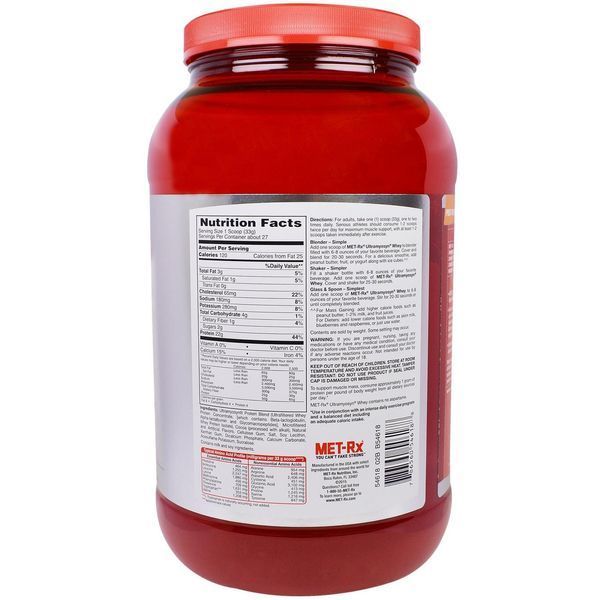 MET-Rx, 100% Ультрамиозин и Молочная сыворотка, со вкусом шоколада, 32 унций (907 г) MTX-54618 фото