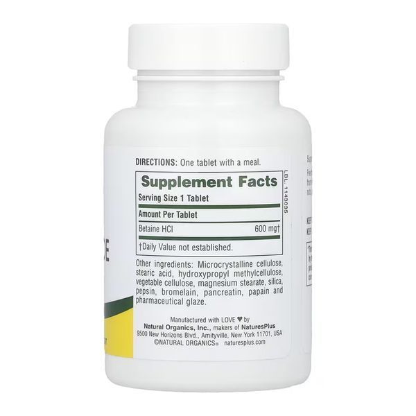 Betaine Hydrochloride 600mg - 90 tabs 2023-10-6846 фото