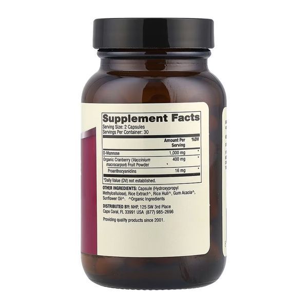 D-Mannose and Cranberry Extract - 60 caps (До 10.26+Пошкоджена кришка) 2024-11-0086 фото