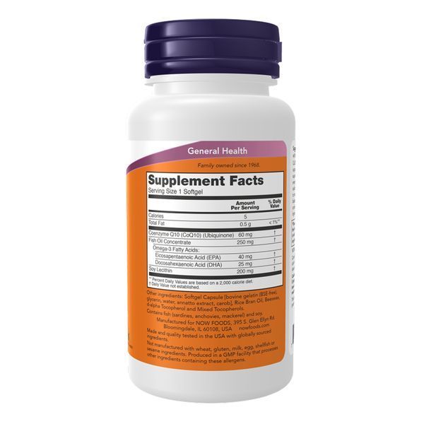 CoQ10 60mg + Fish Oil - 60 sgels 2022-10-0095 фото